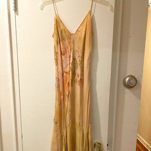 Ralph Lauren Beige Floral Formal Dress